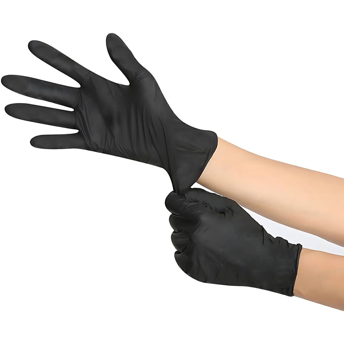Guantes desechables de nitrilo. Color Negro. Cajas de 100 unidades.