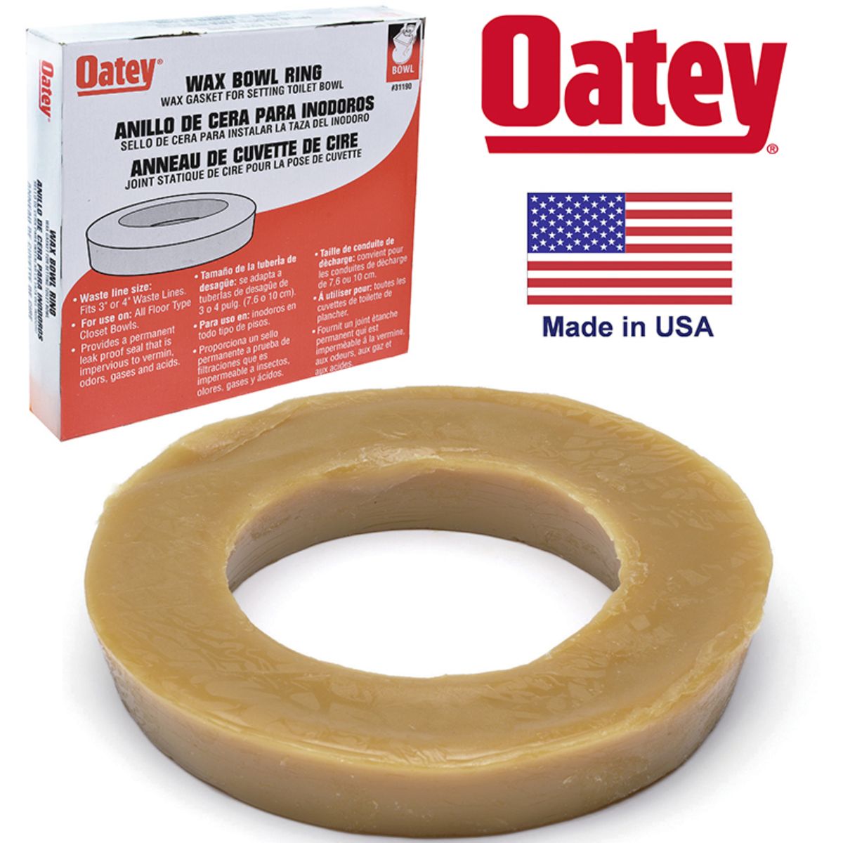 ARO DE CERA "OATEY" U.S.A. PARA INODORO