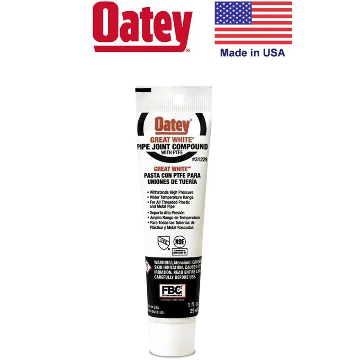 TEFLON EN PASTA "OATEY" U.S.A 1 ONZA