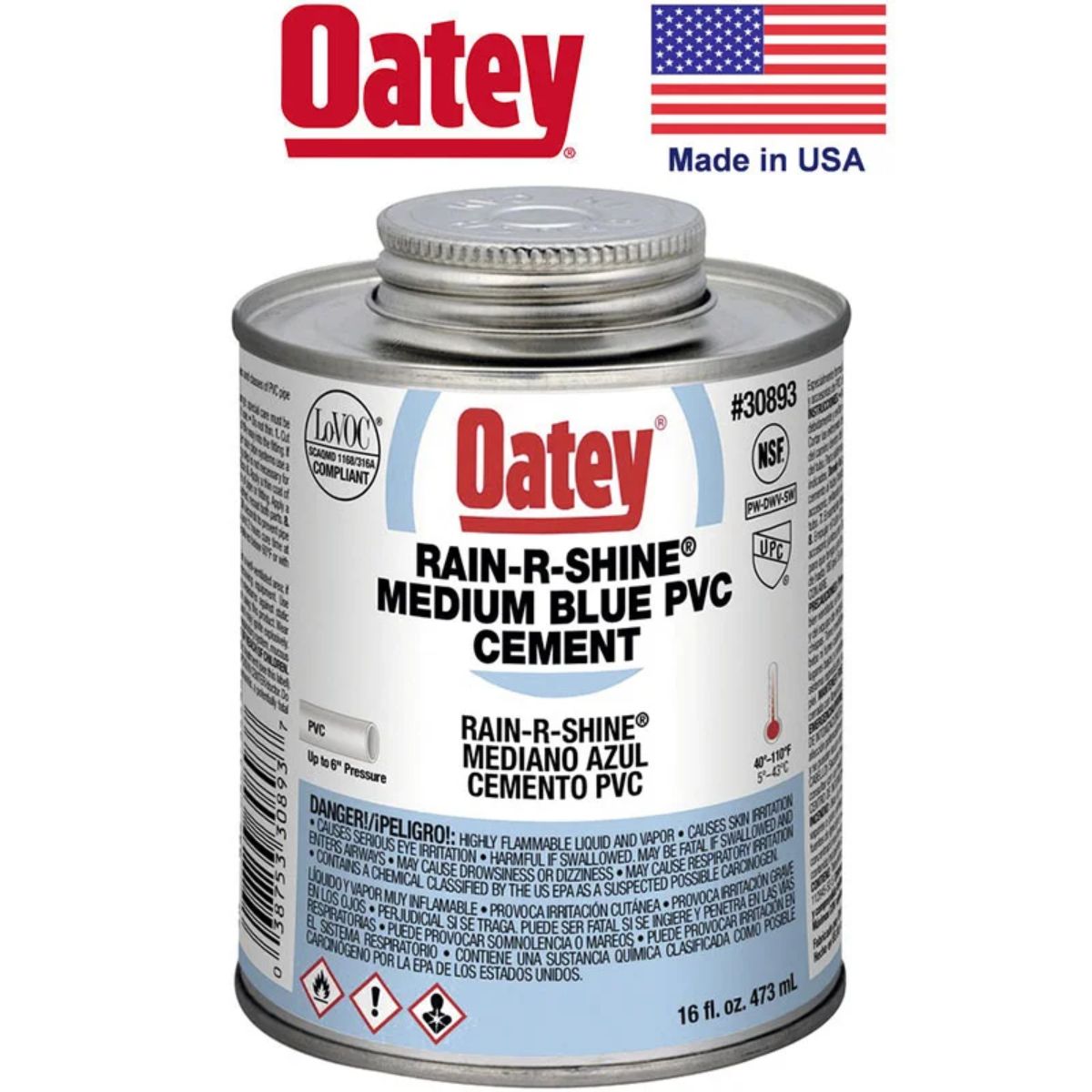 PEGAMENTO "OATEY" (5) PVC AZUL RAIN or SHINE 1 PINTA