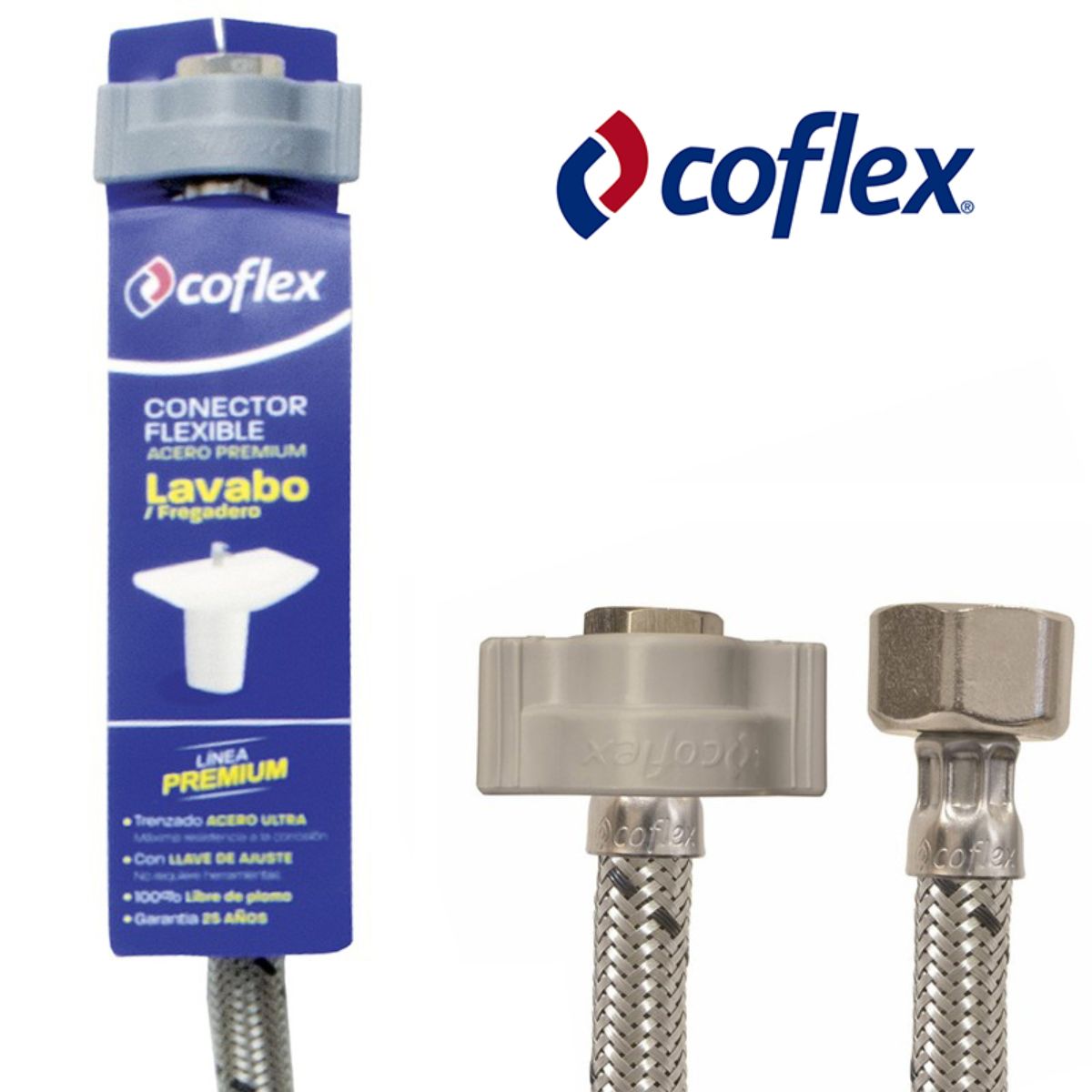 Tubo Abasto COFLEX Freg/Lav 3/8"COMPx1/2"FIP Metal 30"