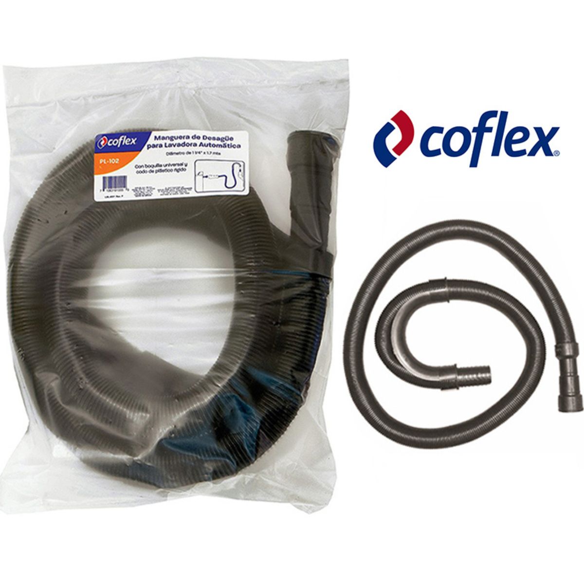 MANGUERA DE LAVADORA "COFLEX" DESAGUE 1.7 METROS TUBO DRENAJE