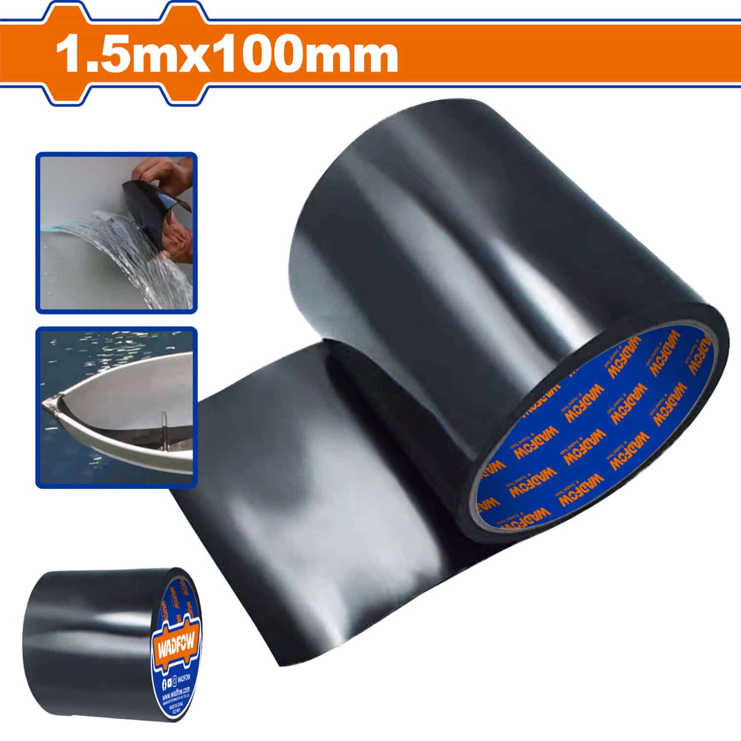 Cinta tapagoteras Impermeable Super Fuerte. Negro 1.5mx100mm. Waterproof. Ideal para sellar y tapar goteras.