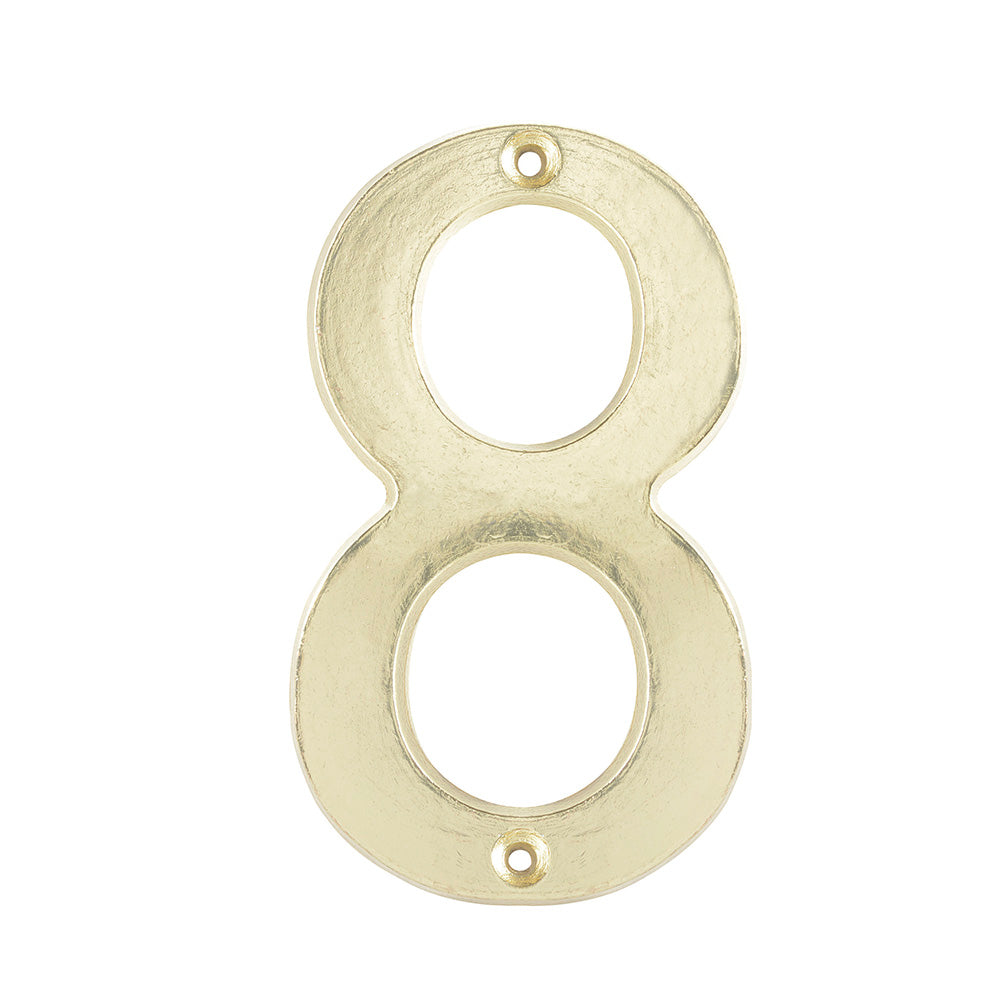 Numero 8 slim 4" latón brillante Lock