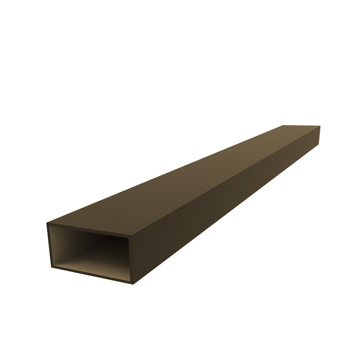Tubo Rectangular 30 x 15 mm. Espesor 1.0 mm. Largo 5.85 mts. Acabado Anodizado Bronce 15 Micron