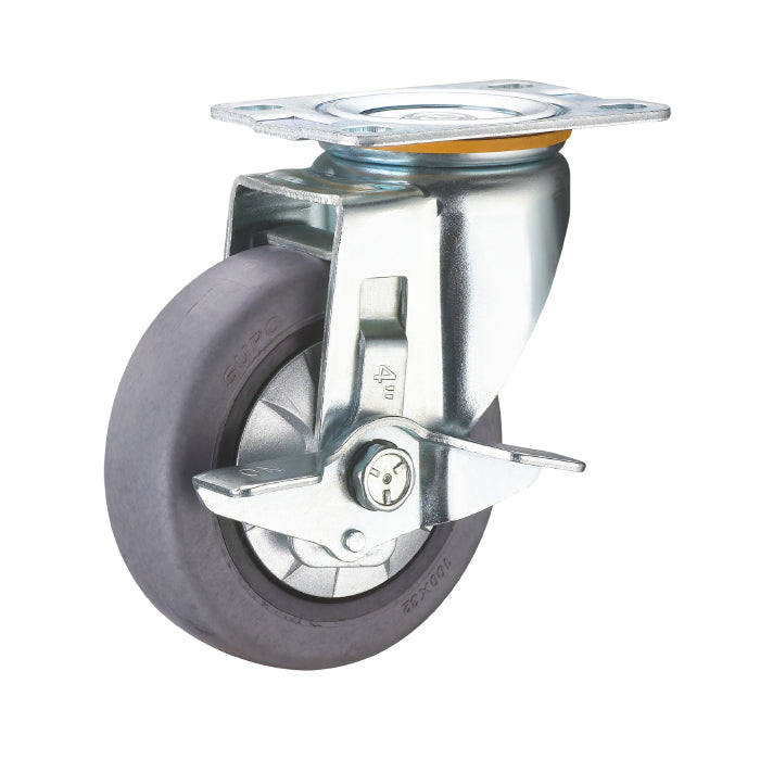 Rueda Giratoria con freno Serie antiestatica 4" 100 mm Capacidad rueda 112kg Material Antiestatico