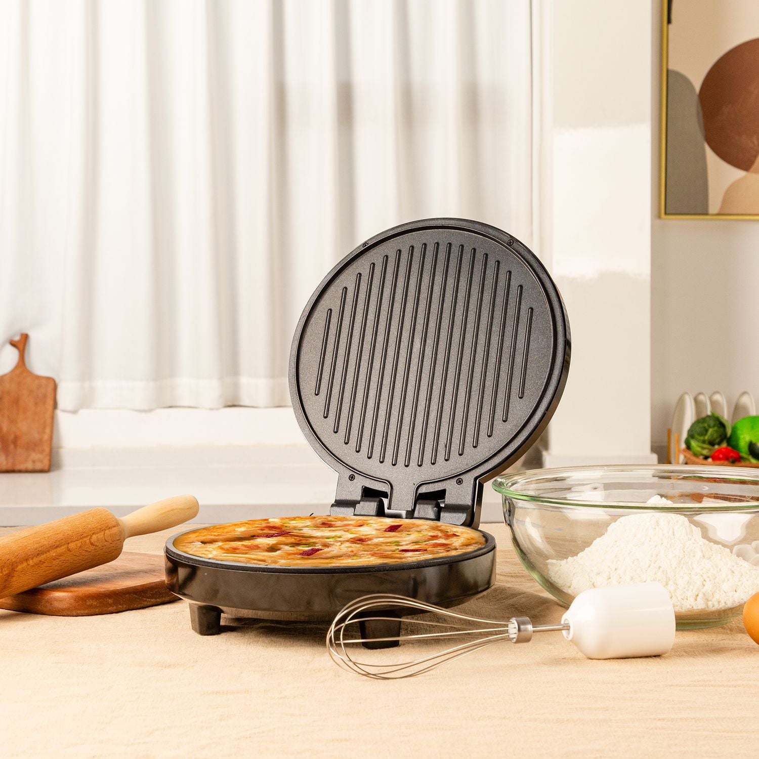Hornito de pizza, 1000W, 120V/60HZ plancha horno
