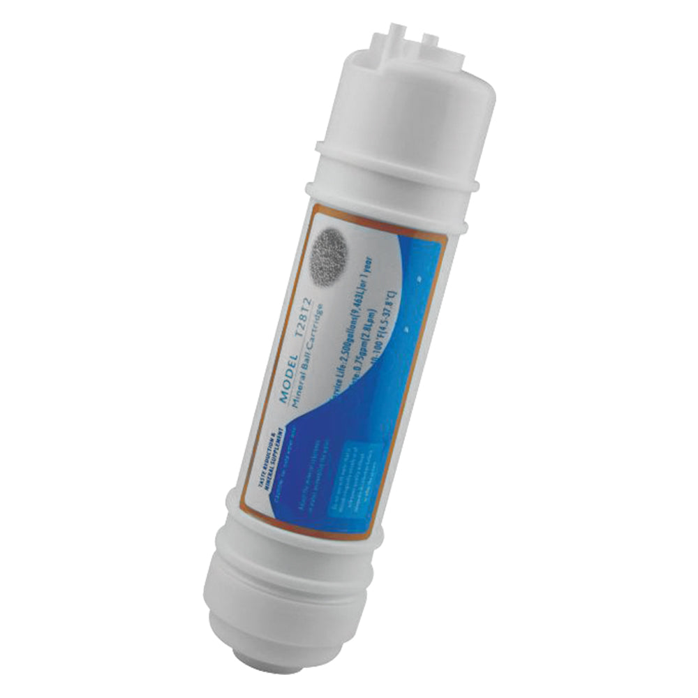 T-28-t2 Filtro de bolas mineralizadas con acoples de 1/4 para nevera