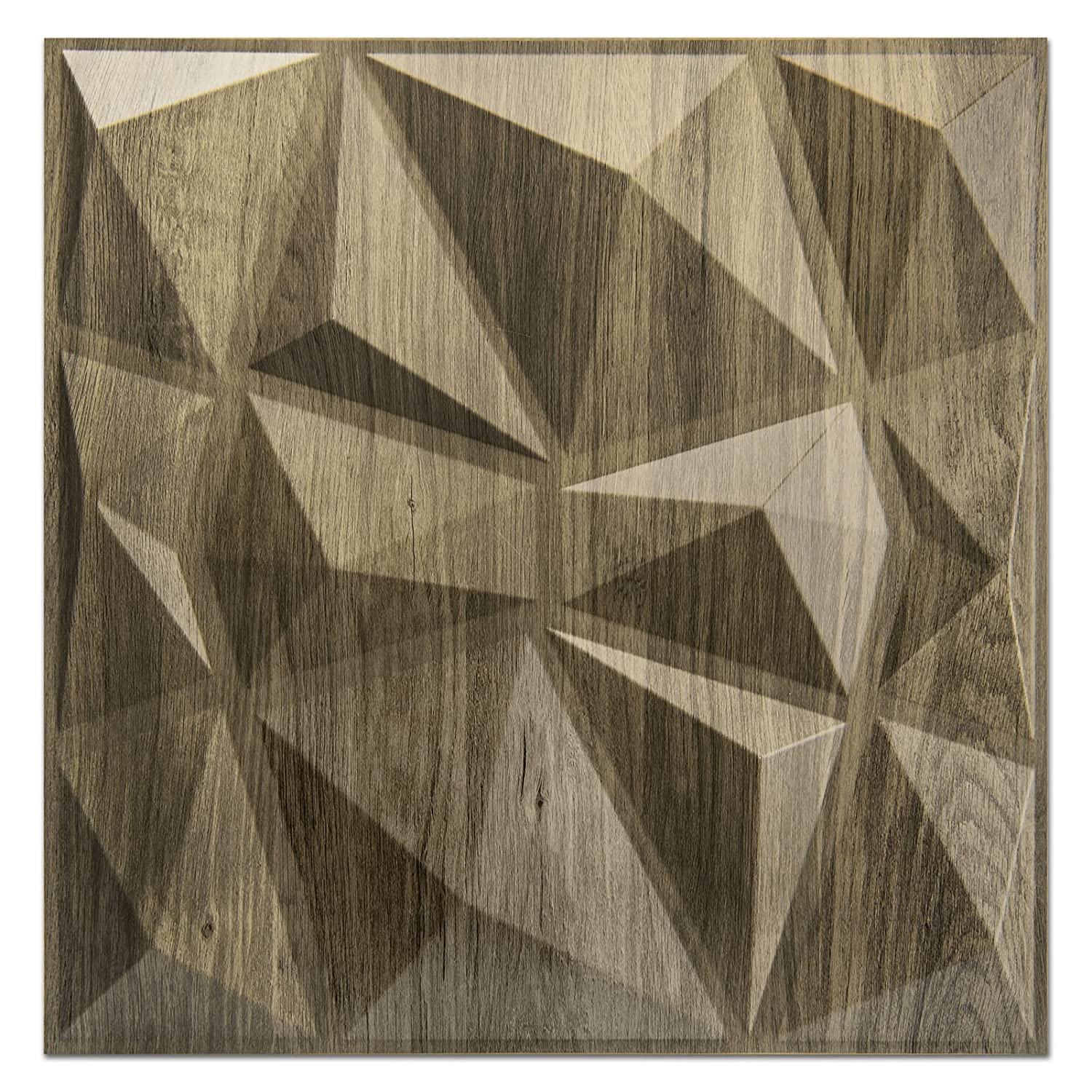 Panel 3D plástico decorativo acabado WOOD pintable 500 x 500 mm 50 pc / box