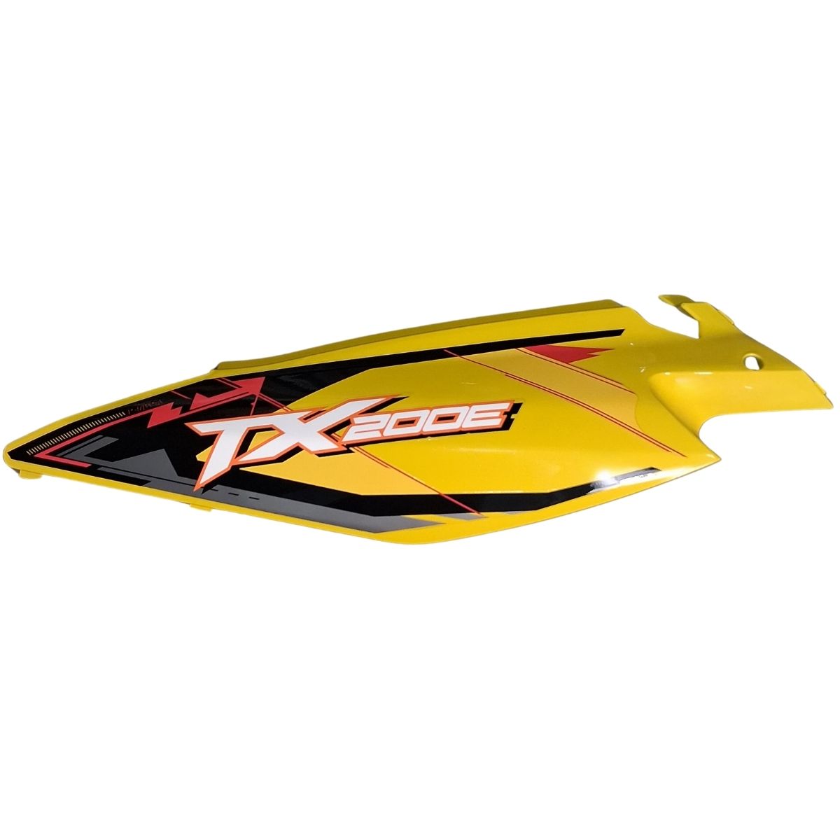 Covertor trasero lateral izquierdo amarillo con calcomanias (TX200)