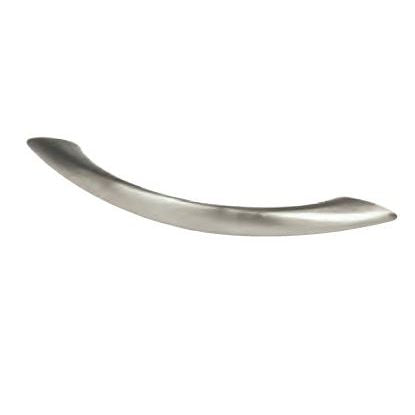 Manigueta tirador arqueado de 3-3/4" de niquel satinado para gabinetes