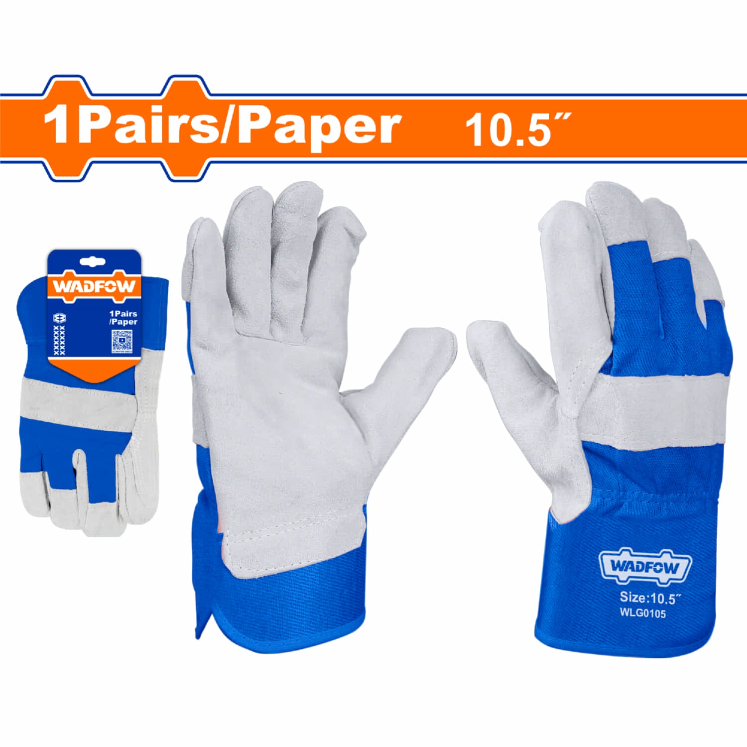 Guantes de Cuero 10.5” Doble costura. (1 par) Guantes de Soldador.