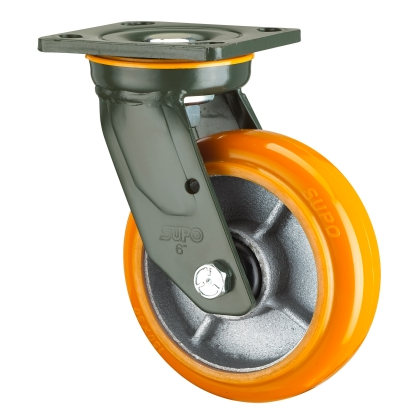 Rueda girat Serie Pesada Sanson 10"-250 mm Capacidad 1000kg Poliuretano Super extra resistent PU