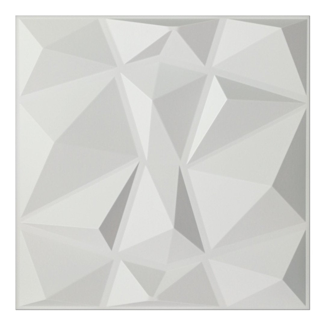 Panel 3D plástico decorativo acabado WHITE pintable 500 x 500 mm 50 pc / box