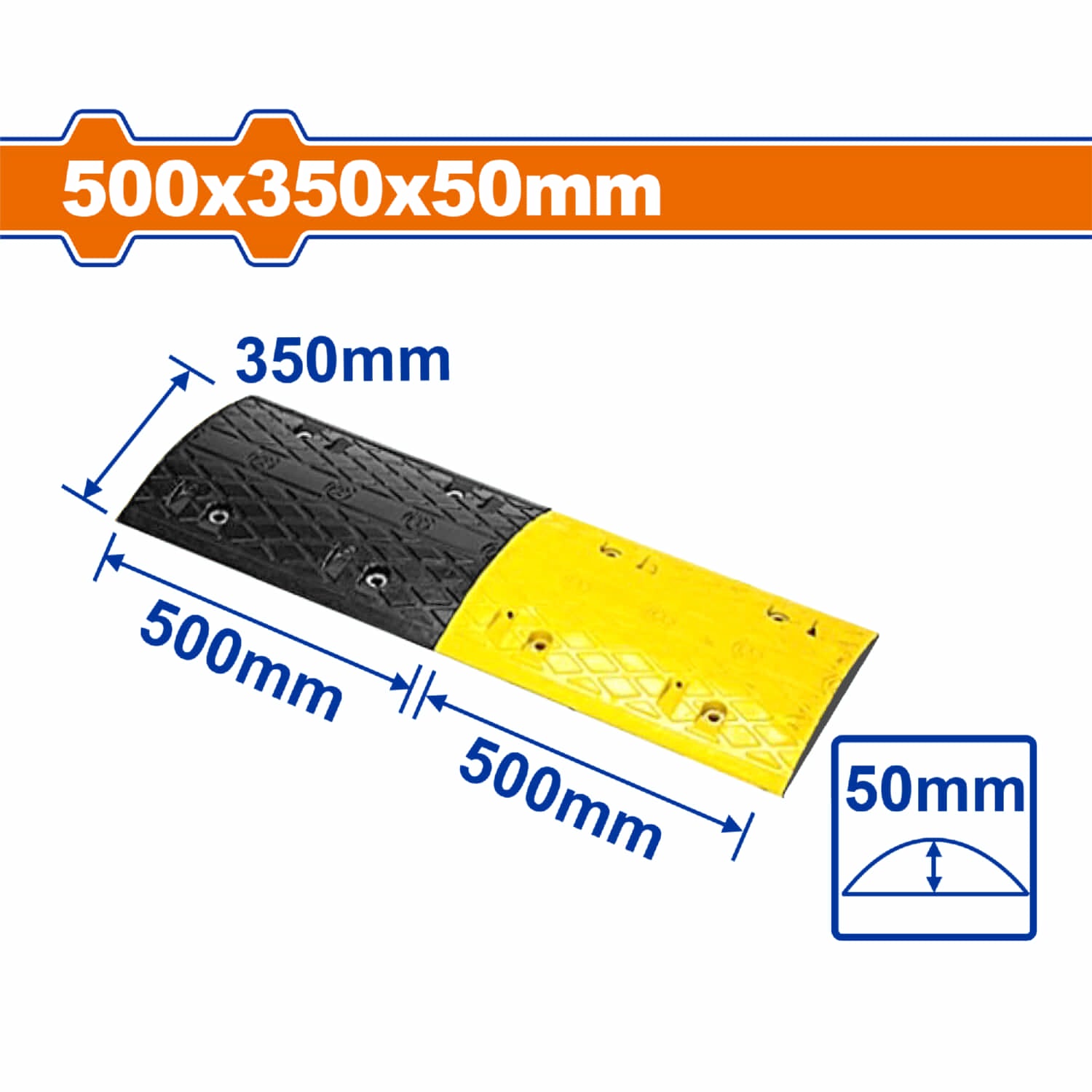 Reductor de velocidad vehicular Policia Muerto acostado. 1000×350×50mm Resalto para Reducción Vial.