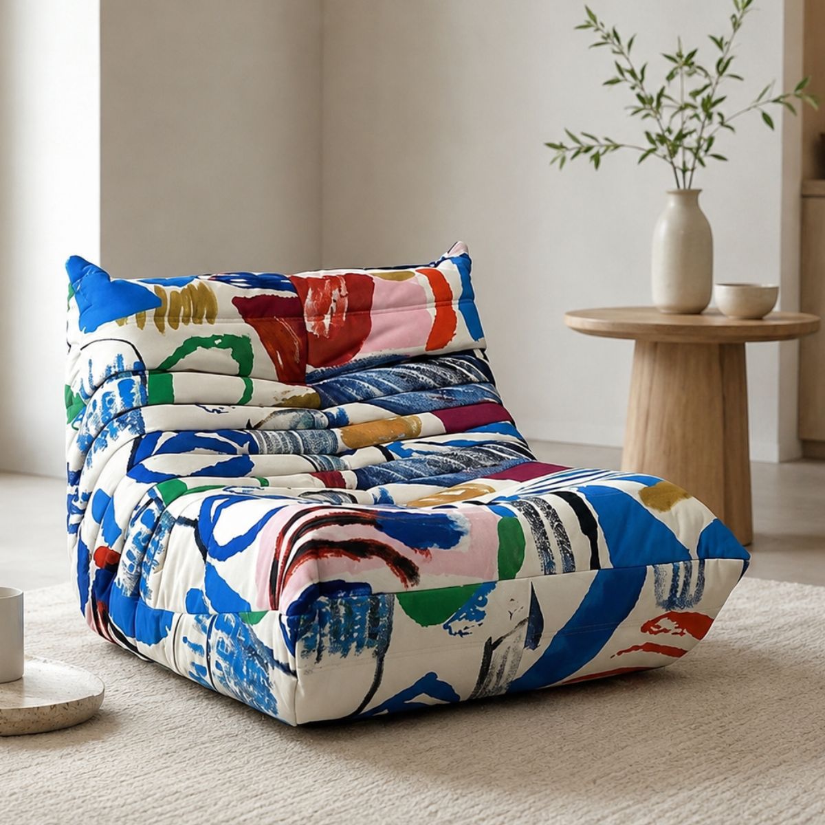 Sillón oruga Moderno Ergonómico Tipo Lounge. Sofá Individual Oruga Multicolor con Espuma 45D Alta Densidad Empacado al Vacío. Diseño Caterpillar (95*75*65cm)