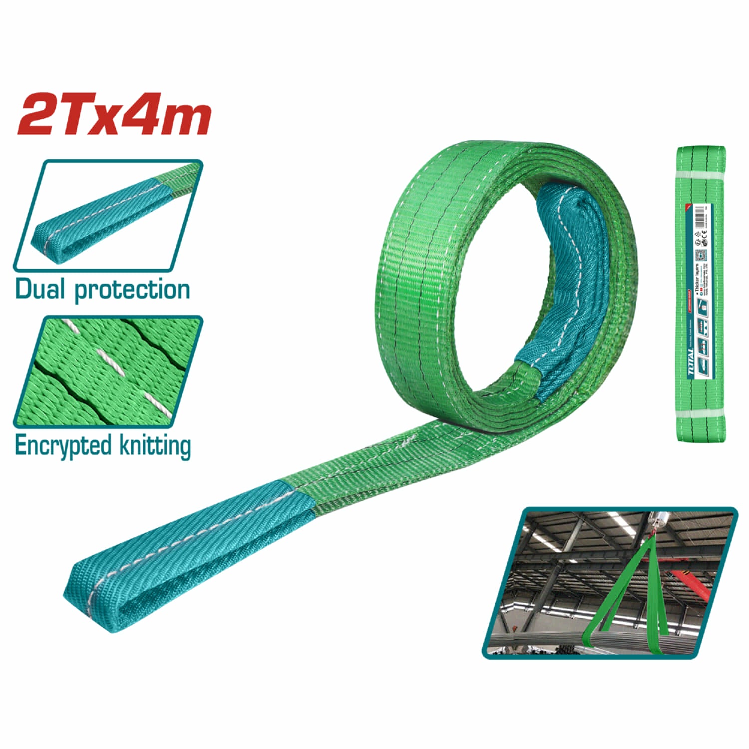 Eslinga ojo-ojo 2T x 4m. Ancho 60 mm