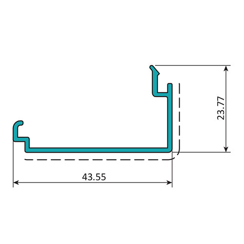 Cierre Pilastra. Espesor 1.2mm. Largo 5.85 mts. Acabado Anodizado Silver 15 Micron.
