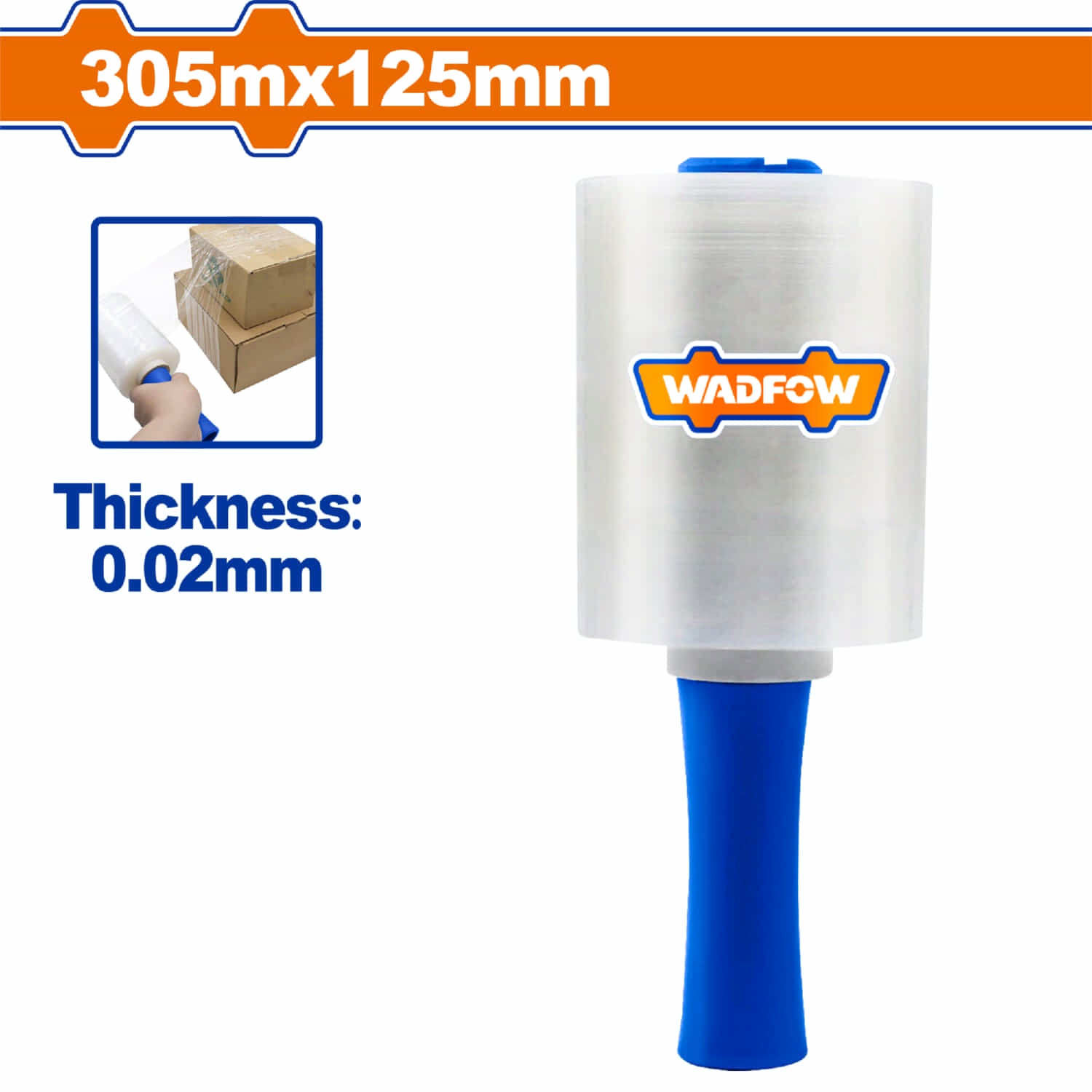 Rollo de Stretch Film Transparente Longitud: 305m Espesor: 0.02mm. Ideal para asa giratoria.