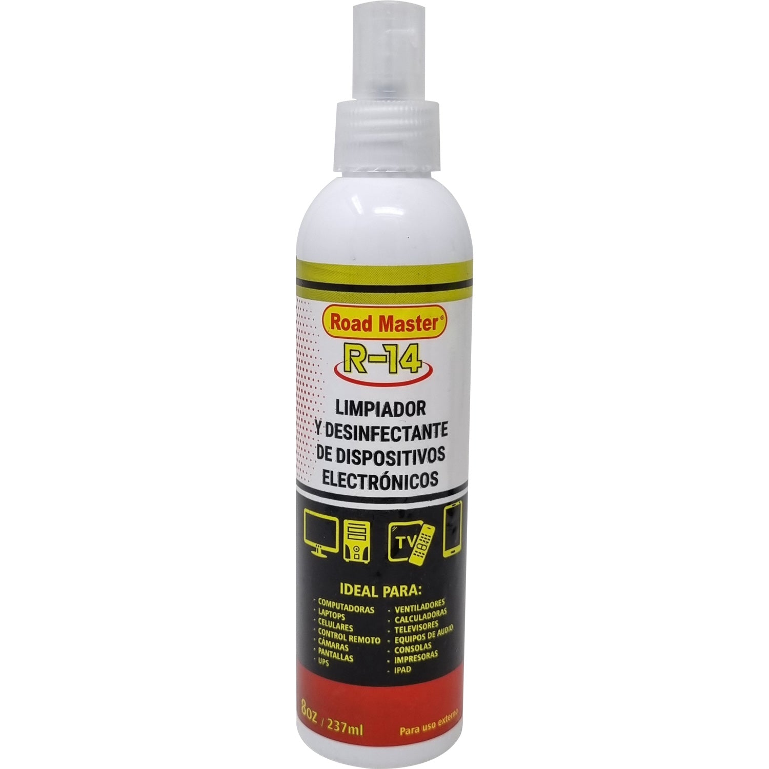 Limpiador y desinfectante de dispositivos electrónicos 8 oz.