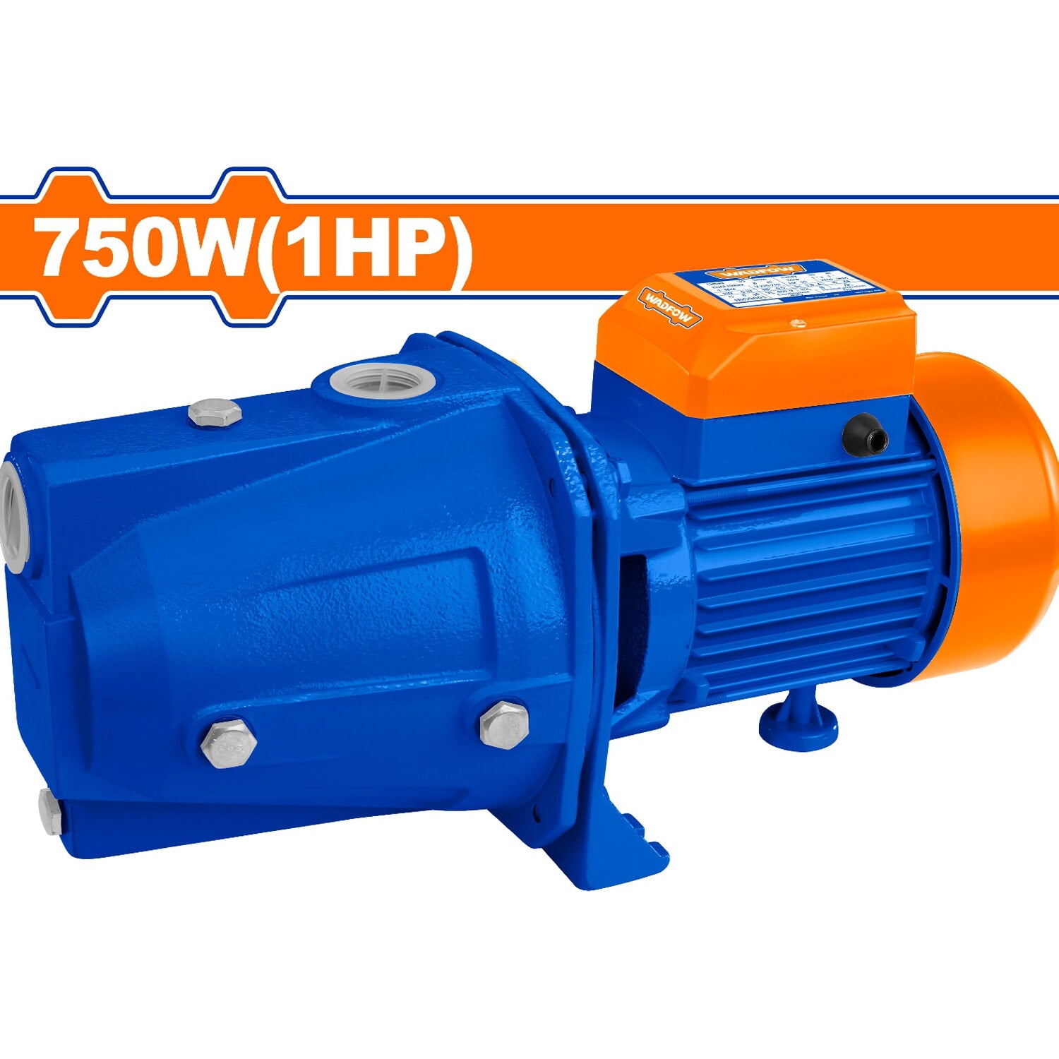 Bomba de Agua Jet 750W 1HP 55L/min. Succión 9m. 110-120V. Cabeza: 45m. Motor alambre de aluminio.