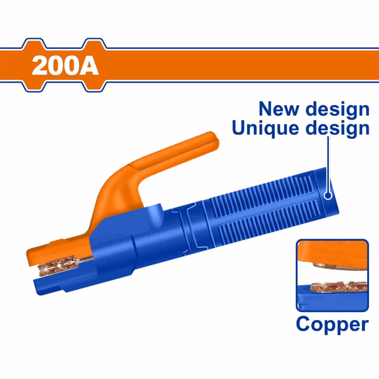 Porta Electrodo Corriente Nominal 200A. Long.200mm. Ideal para máquina de soldar MMA