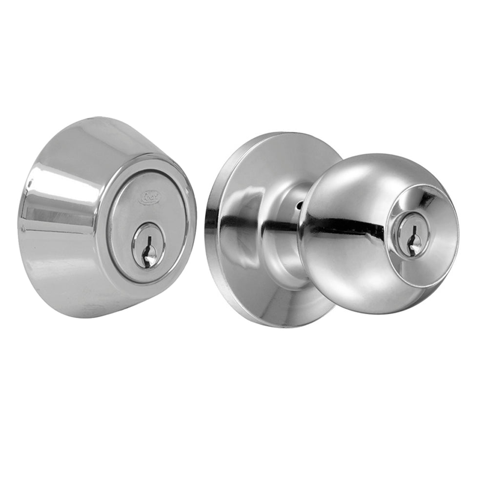 Combo pomo bola y cerrojo doble, acero inoxidable Lock