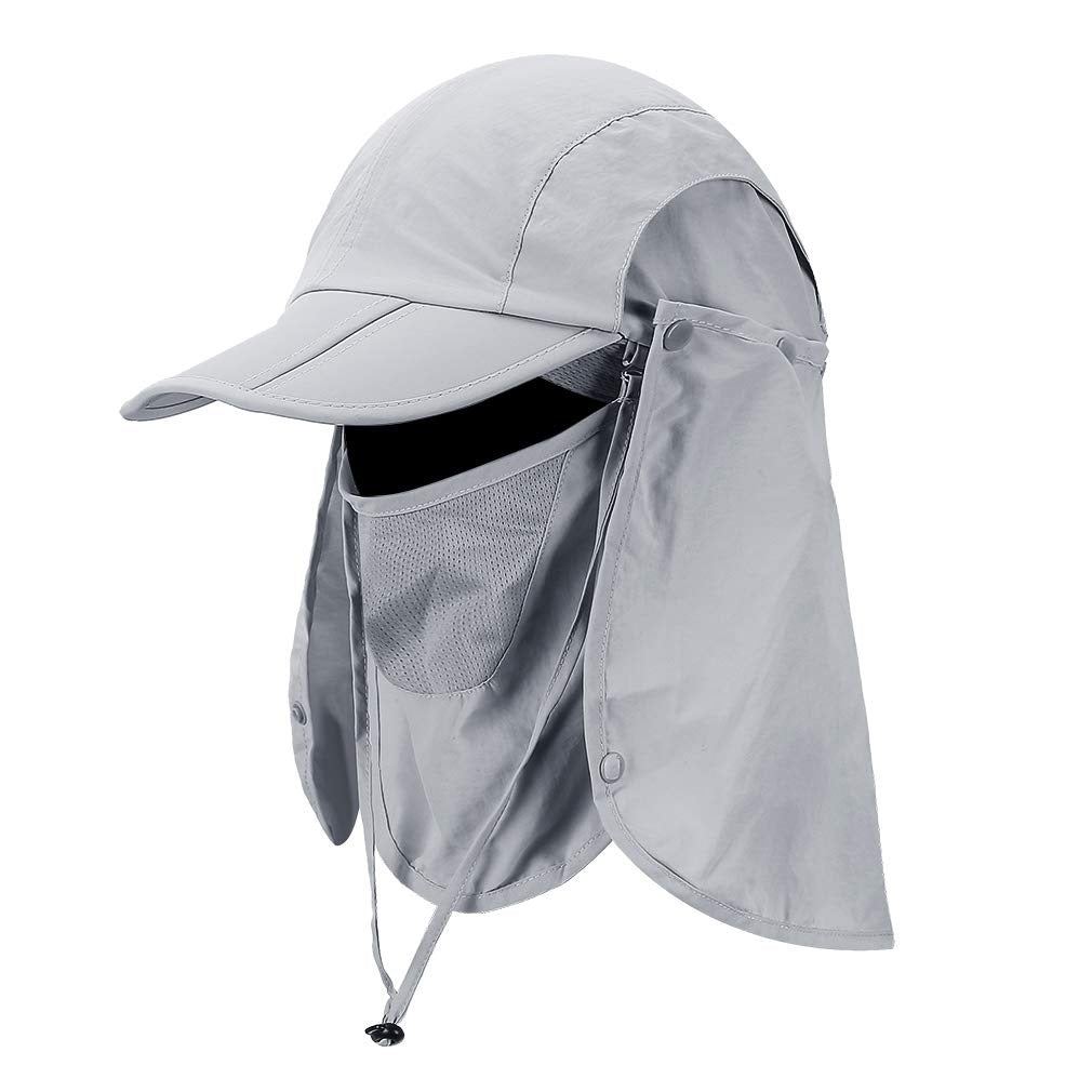Gorra integral de protección UV gris claro