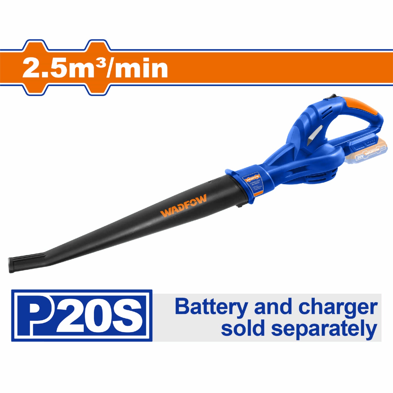Soplador de Batería 20V Inalámbrico. 13000rpm. No incluye batería ni cargador. Blower soplador de hojas