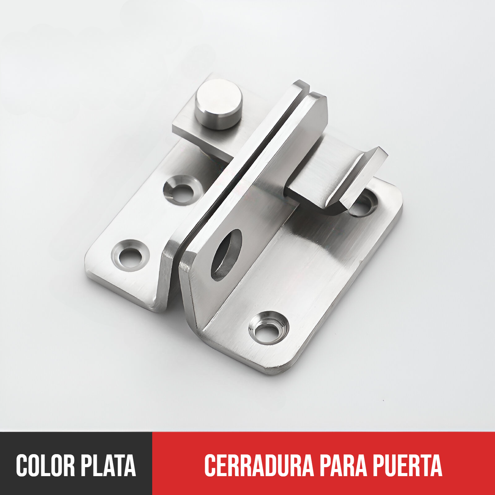Cerradura para puertas y armarios, acero inoxidable.