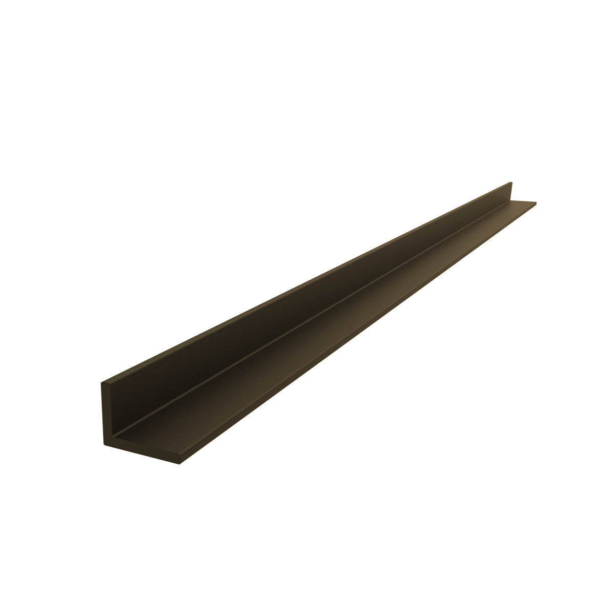 Angulo forma L de 1/2"x 3/8" Espesor 1.5 mm. Largo 5.85 mts. Acabado Anodizado Bronce 15 Micron.