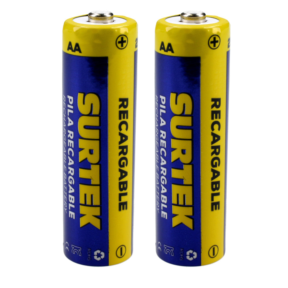 Pilas recargables AA blíster con 2 piezas Surtek.