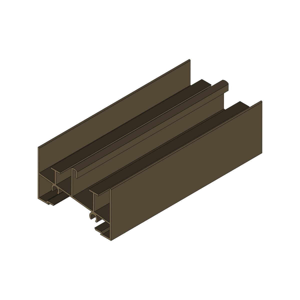 Marco Inferior Ventana VC. Espesor 1.27 mm Largo 5.85 mts. Acabado Anodizado Bronce VC122