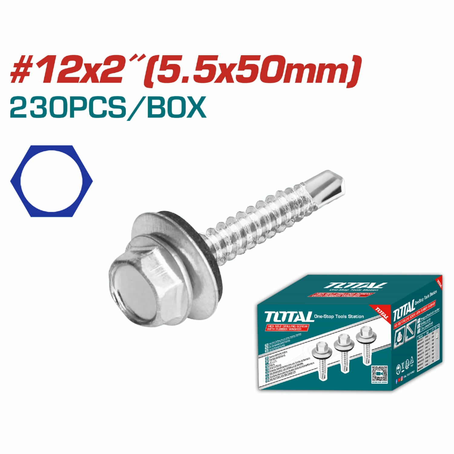 Tornillos para Techo Hexagonal. Autotaladrante con arandela. Zincado.