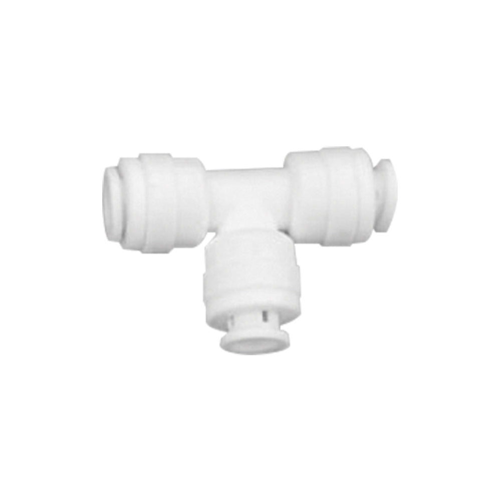 Conectores rápidos de agua en Tee 3 vías extremo. Tubo Ø x Tubo Ø + Tubo Ø.