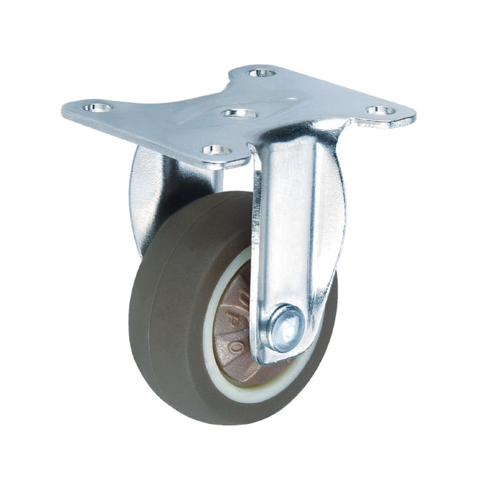 Rueda Rigida Serie liviana 50mm 2" Capacidad por rueda 25kg Elastomero Termoplastico TPR Marron