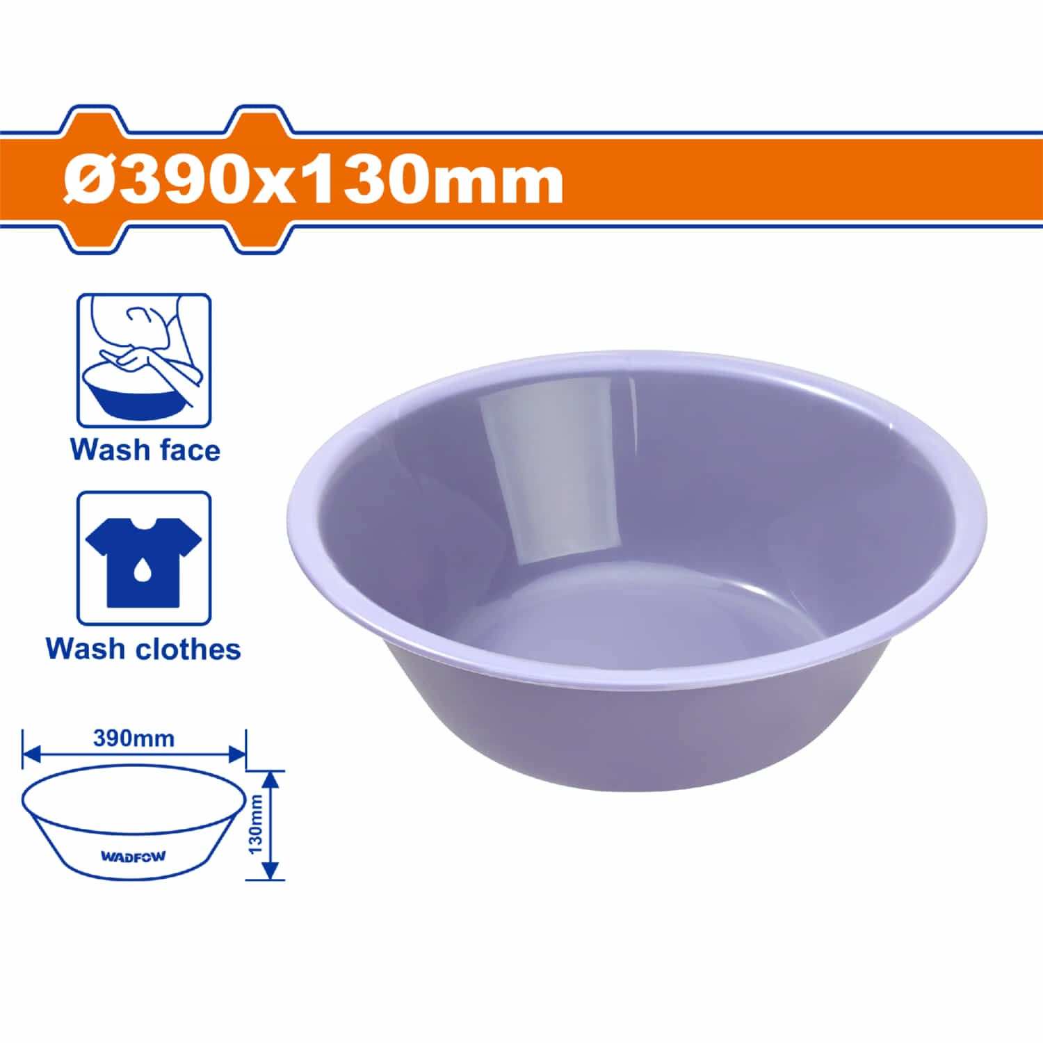 Cubo Platón de Lavar 390x130mm. Ideal para lavar ropa o limpieza facial. 283g. Material resistente. Balde