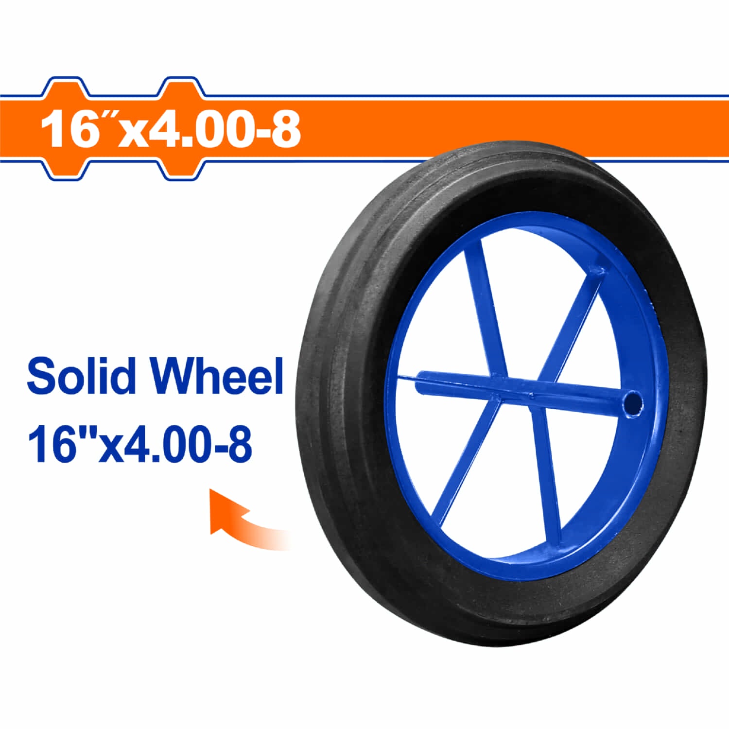 Rueda Sólida Compacta para Carretillas de 130 Kg De 16" X 4.00-8 Compatible con: WWB1F02 WWB1F01