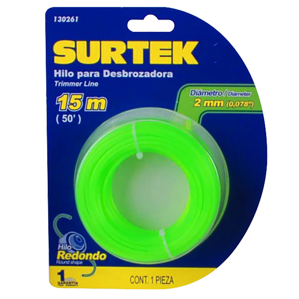 Nylon para desbrozadora en blíster 2mm x 15 mt Surtek