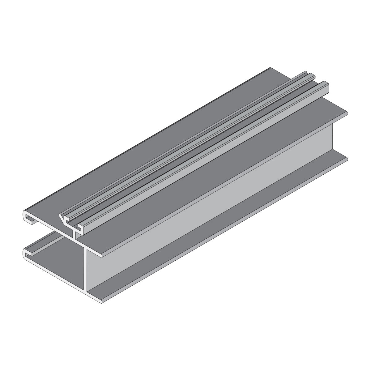 Hoja Central Ventana VC . Espesor 1.52 mm. Largo 5.85 mts. Acabado Anodizado Silver 15 Micron VC105
