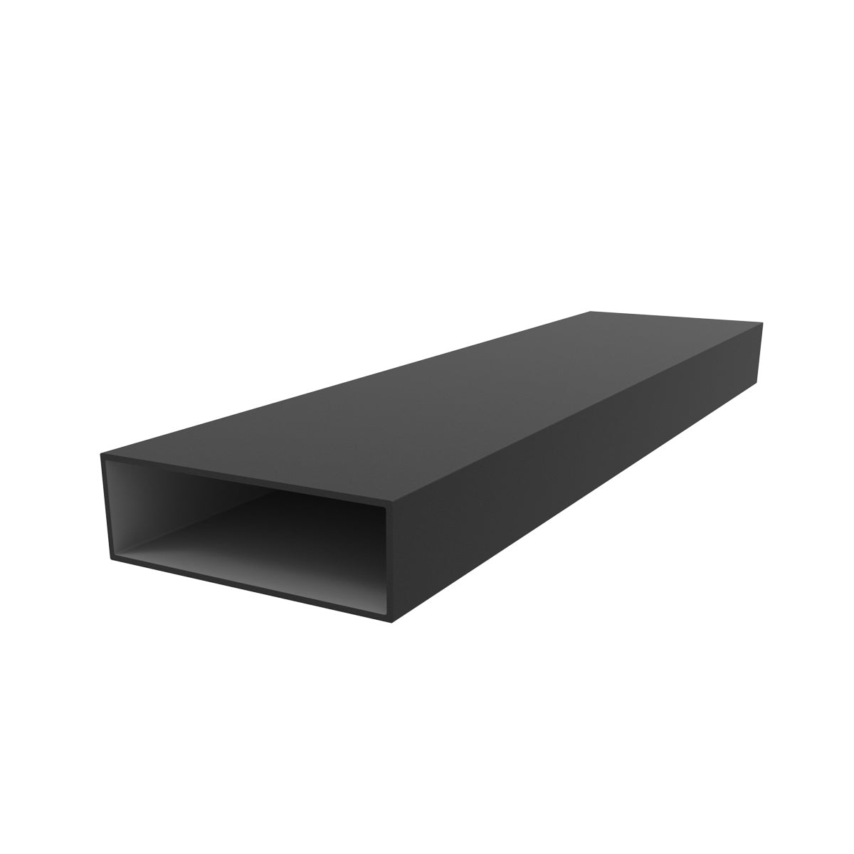 Tubo Rectangular 6" x 2" Espesor 3.0 mm. Largo 5.85 mts. Acabado Anodizado Negro 15 Micron