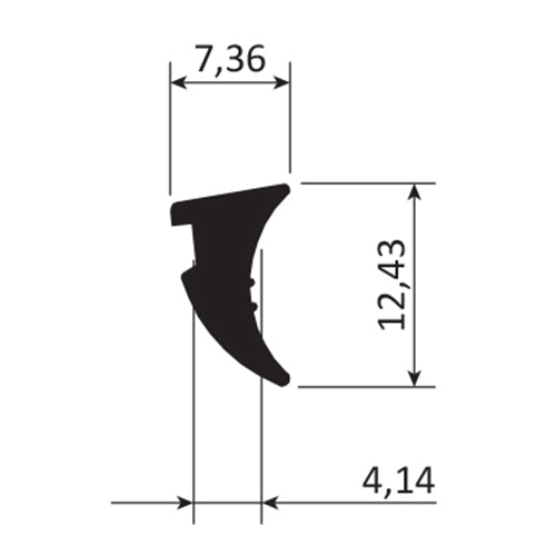 Junta de acristalar de 4 mm. EPDM alta calidad. Se vende rollo de 150 mts. Color negro.
