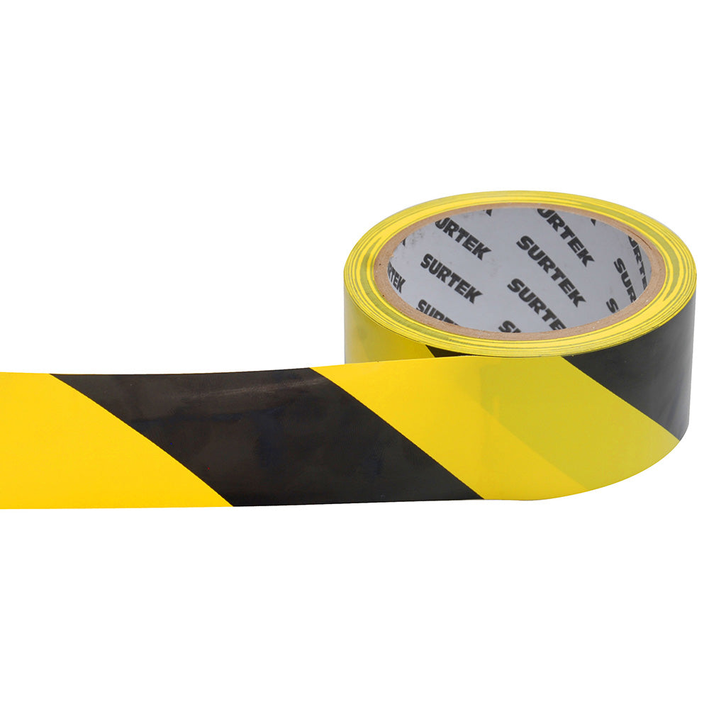 Cinta de señalización amarillo y negro 18 mt Surtek