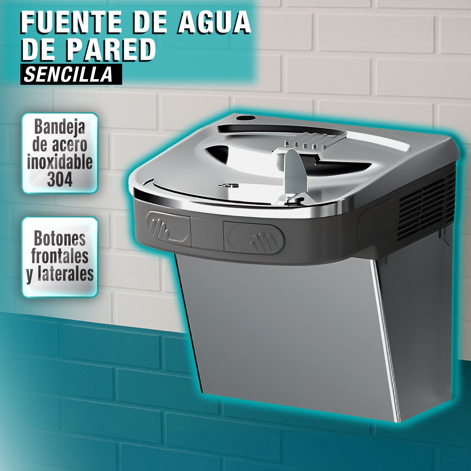 Fuente de agua de pared sencillla bebedero