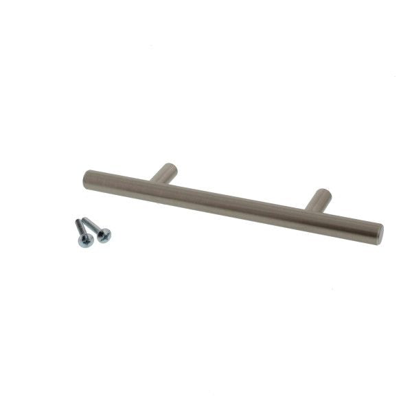 Manigueta tirador de 3-3/4" de niquel satinado para gabinetes