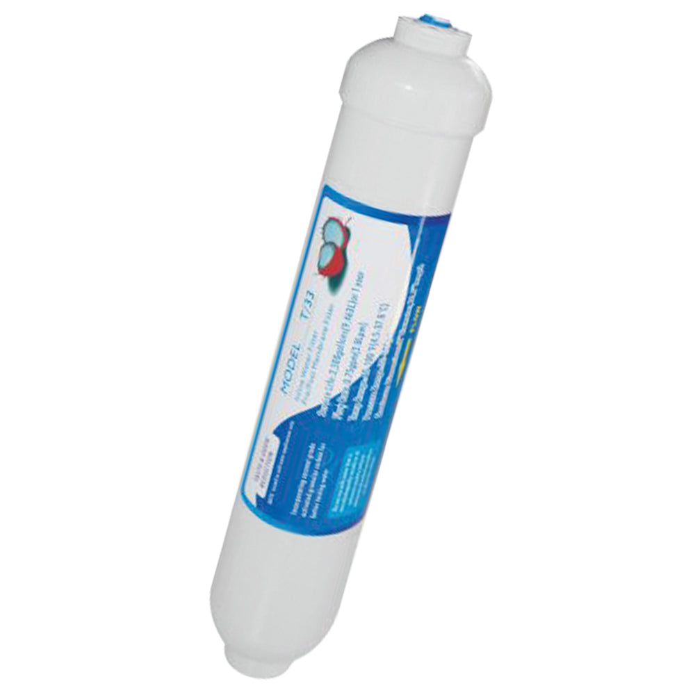 T/33 Filtro de carbón de coco activado con acoples rápidos de 1/4 para nevera