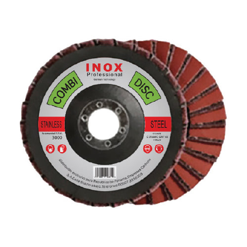 Carbone Combi disc 4 1/2" x 7/8" Fino Ceramica 120 y nylon. Desbaste y satinado. RPM3000