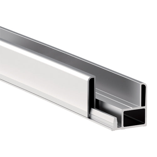 U-Channel Desmontable Vidrio de 10 - 12 mm de Aluminio. Largo de 3 m. Acabado Brillante