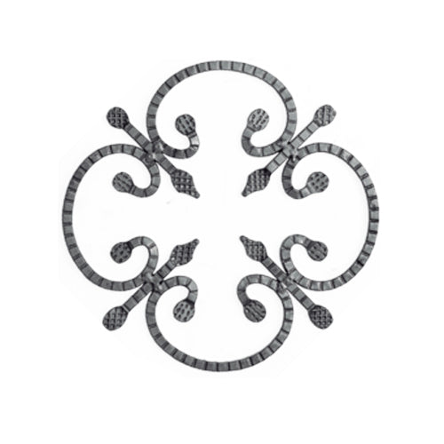 Rosón artístico de hierro forjado Diámetro: Ø 250 mm; Barra cuadrada 8 x 8 mm