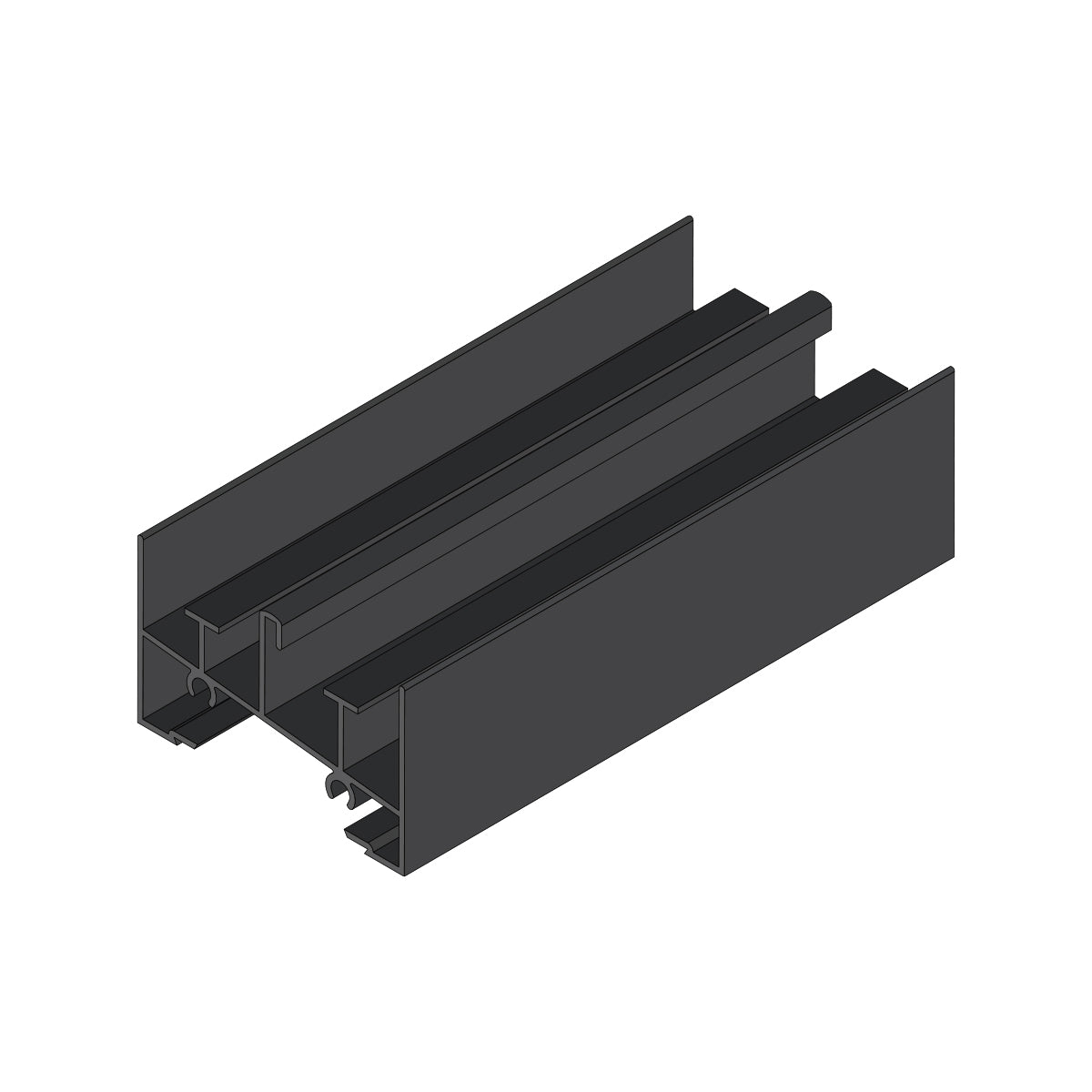 Marco Inferior Ventana VC . Espesor 1.27 mm Largo 5.85 mts. Acabado Anodizado Negro VC122